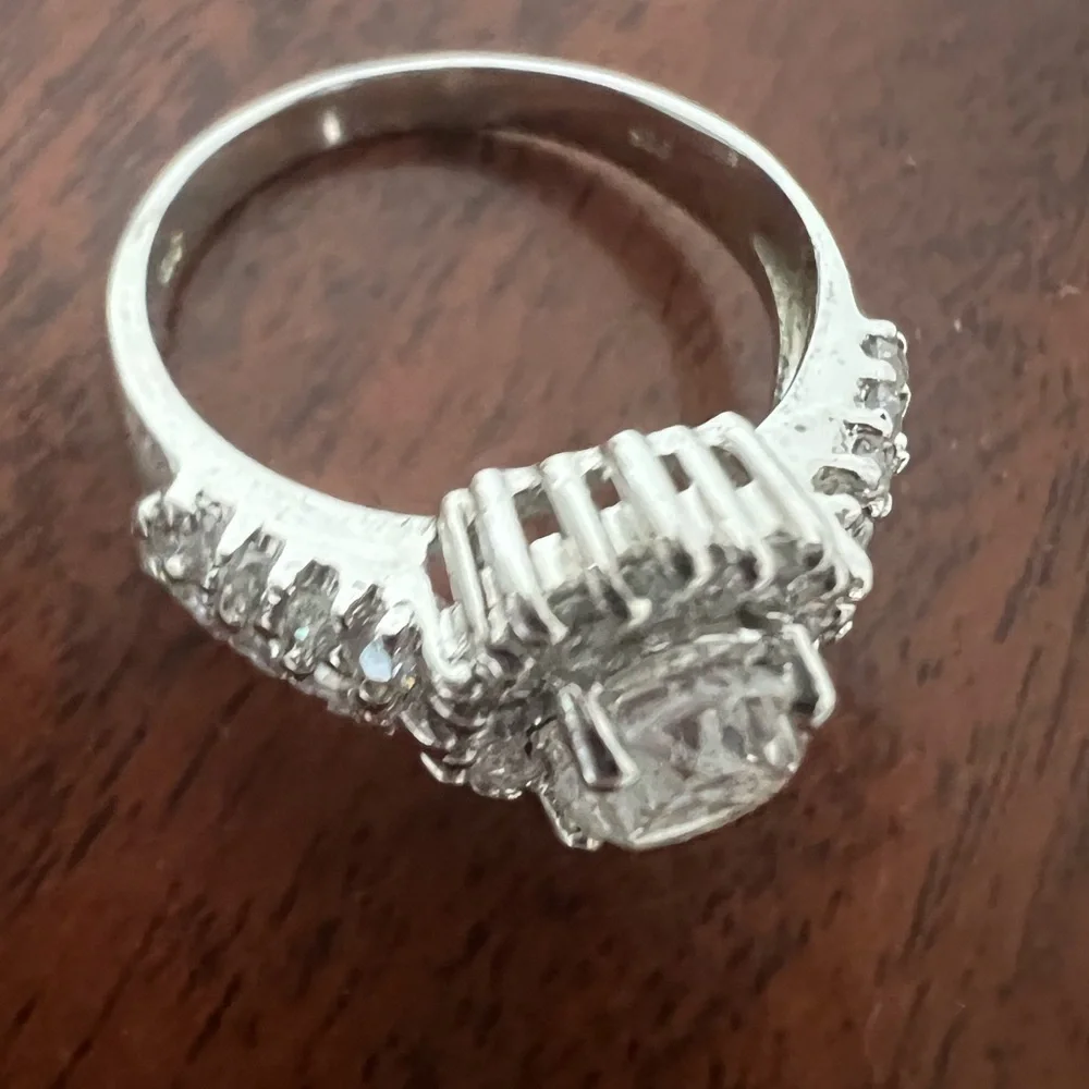 Sterling Silver Ring With Clean Stone .925 Signed NC Women Size 10 Oval - Picture 16 of 16